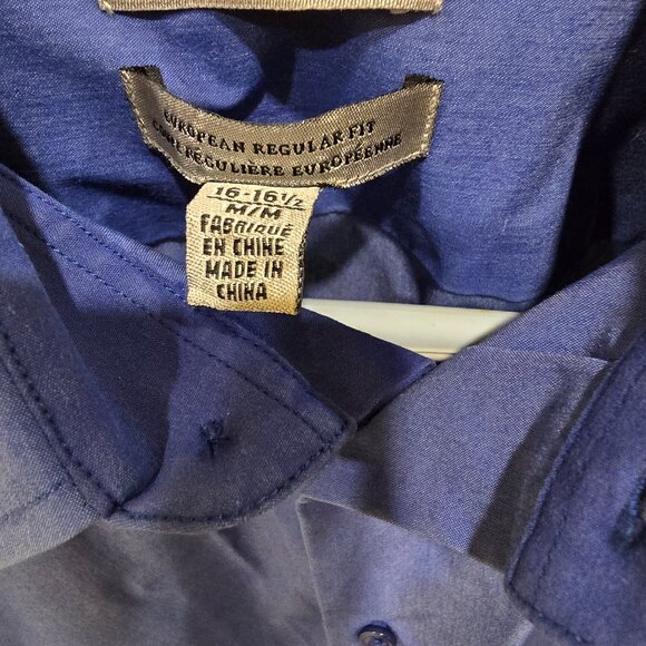 2 Blue Men's Dress Shirts- Sizes 15 and 16 - Picture 10 of 12